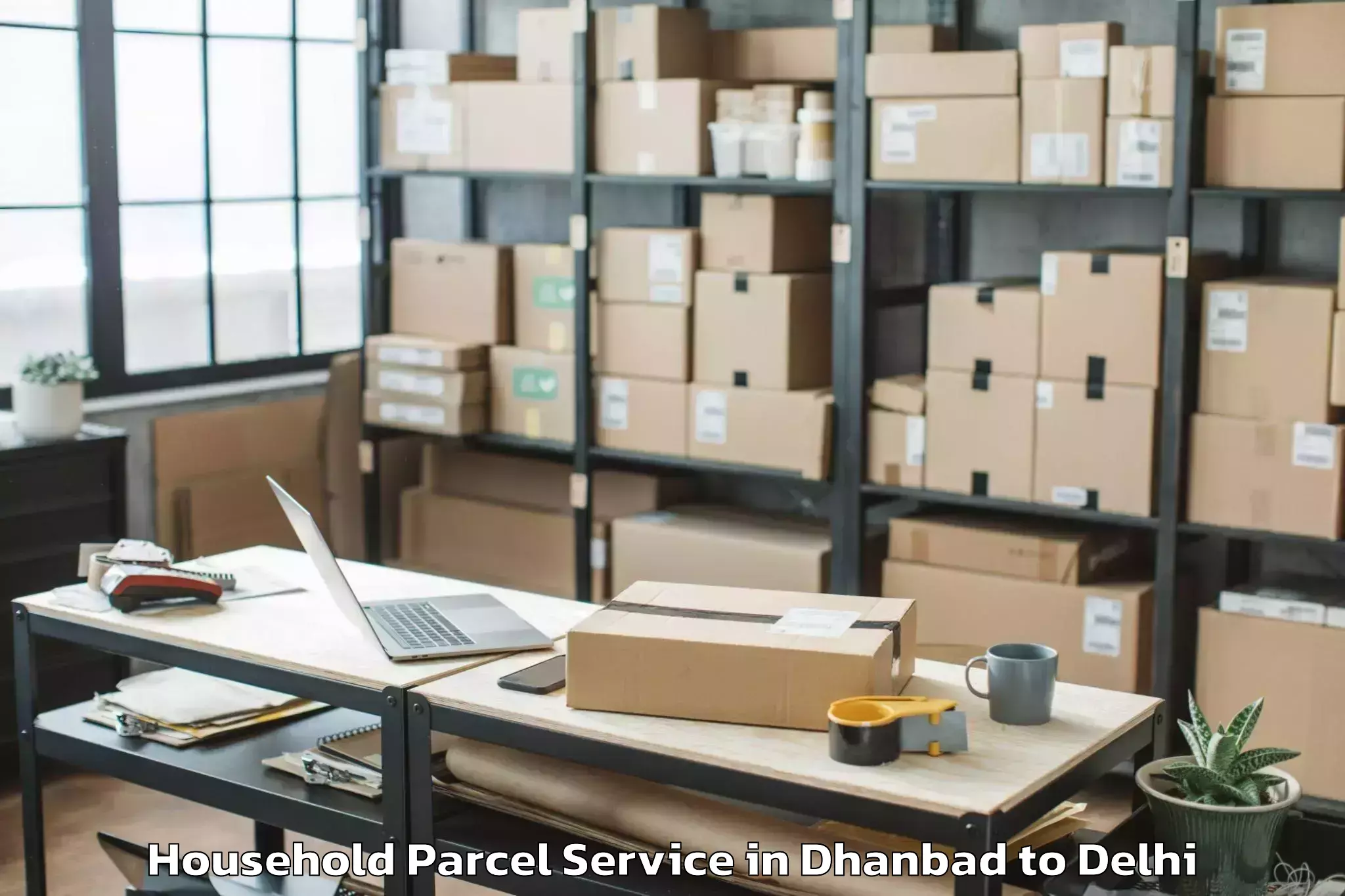 Dhanbad to Unity One Mall Janakpuri Household Parcel Booking